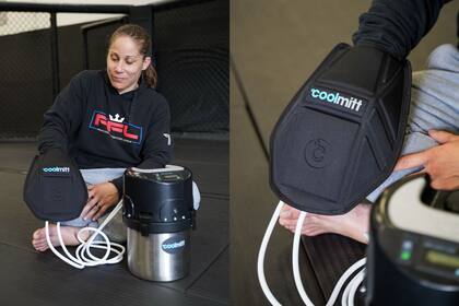 La manopla CoolMitt tiene un sistema que hace circular agua a 10 grados en su interior, enfriando las manos y contribuyendo a refrigerar el cuerpo de los deportistas