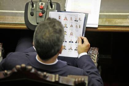 Sergio Massa mira el listado de diputados
