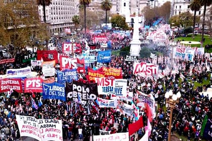 La marcha de las organizaciones de izquierda