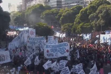 La marcha de las organizaciones sociales en el centro