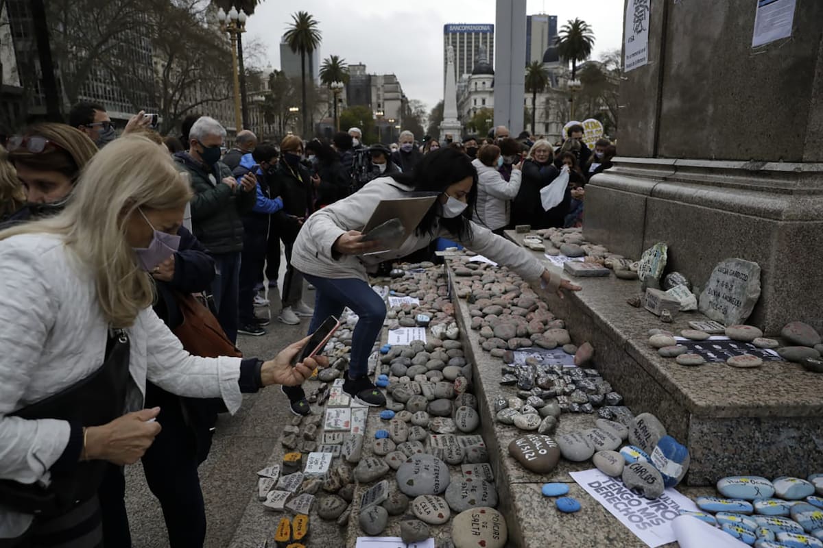 La Marcha de las Piedras en Plaza de Mayo, el sábado