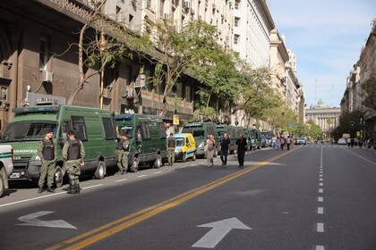 Móviles de Gendarmería en la zona