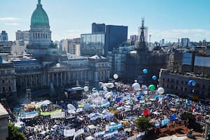 La marcha en el Congreso Nacional de la CGT y organizaciones sociales