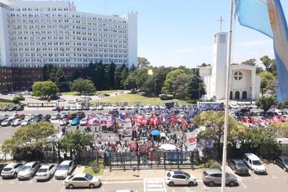 La marcha ocupó solo un carril de la avenida Comodoro Py