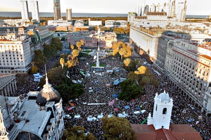 La marcha universitaria en Plaza de Mayo