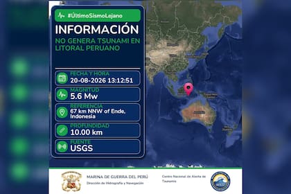 La Marina de Perú descartó un tsunami en un informe
