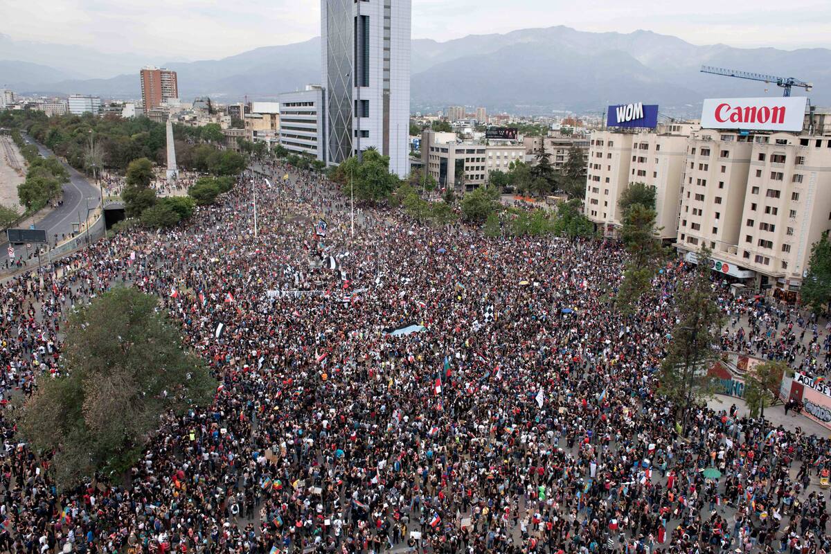 La masiva marcha en Santiago de Chile