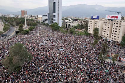 La masiva marcha en Santiago de Chile
