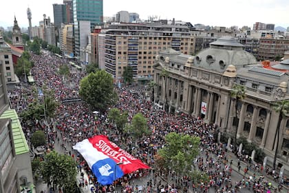 La masiva marcha en Santiago de Chile