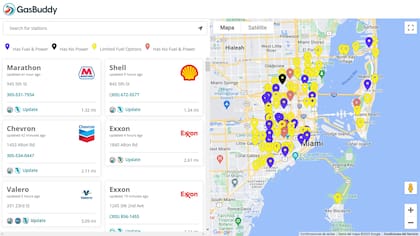 La mayor parte de las estaciones de gasolina en Miami aparecen con afectaciones la mañana de este martes