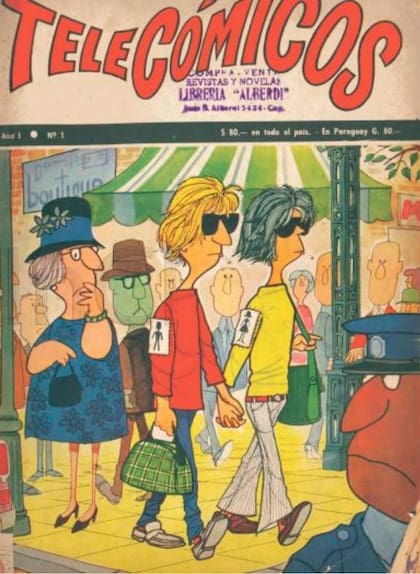 La mayoría de las novedades de la moda en la década del '60 eran perseguidas por la brigada de Margaride, como lo muestra de manera irónica esta portada de la revista Telecómicos del año 1966