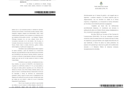 El documento judicial que prohíbe la mención de la relación de Horacio Cabak y Verónica Soldato en los medios
