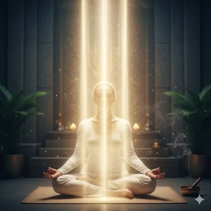La meditación de la columna de luz tiene como objetivo abrir los canales intuitivos para recibir guía