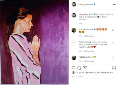 "La mejor artista": la China Suárez mostró el retrato que pintó Sofía Sarkany