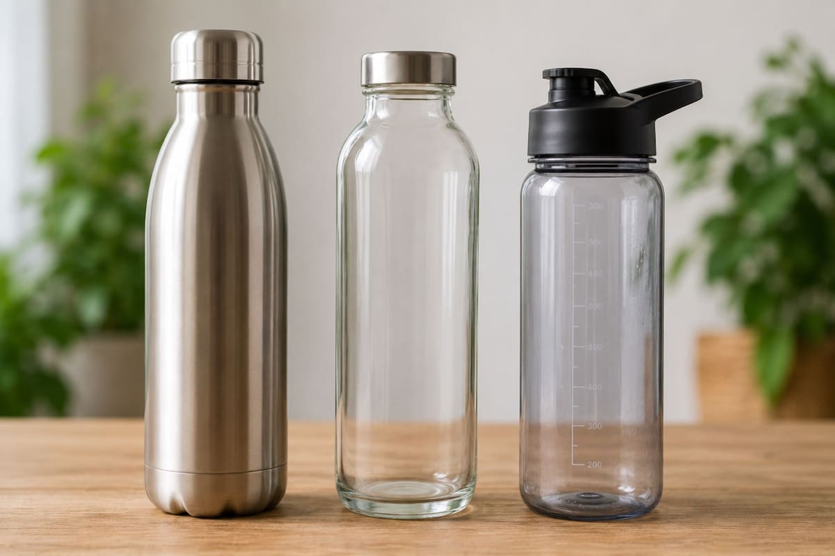 La mejor botella para llevar a todos lados: qué material elegir (Imagen ilustrativa con IA)