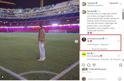 La mención de Anto Roccuzzo al posteo de Lionel Messi