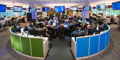 La mesa central de redacción del USA Today, el medio en el que trabaja Dooling