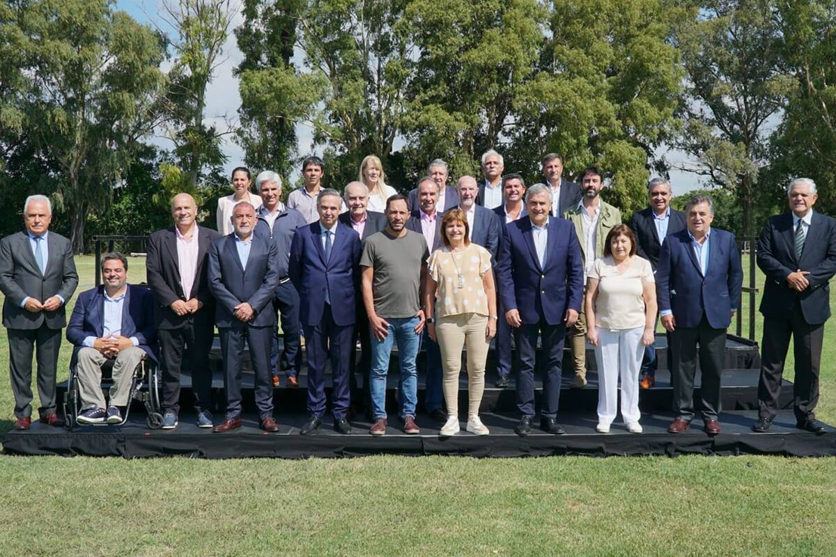 La Mesa Federal de Juntos por el Cambio, ayer, en Olivos