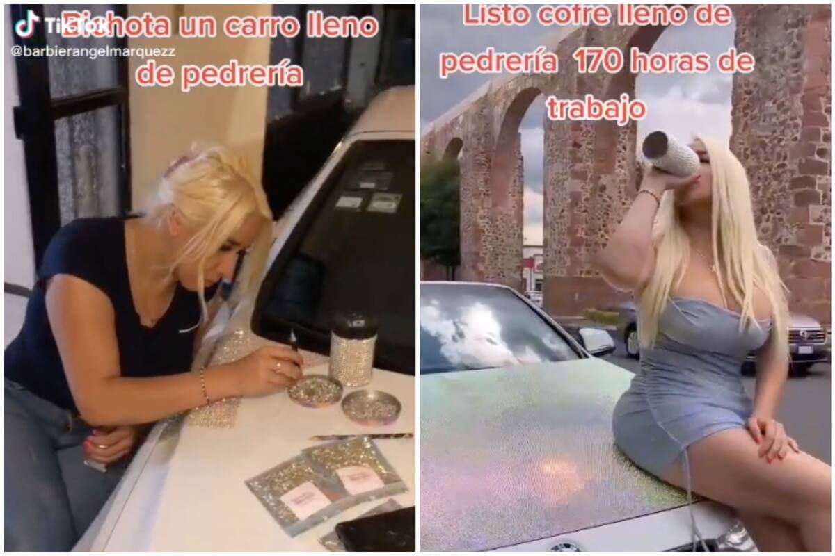La mexicana Barbie Rangel Márquez dedicó más de 170 horas de trabajo en decorar con pedrería su BMW