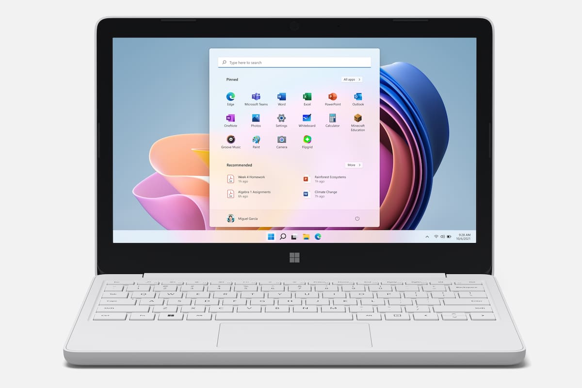 La Microsoft Surface Laptop SE con pantalla de 11,6 pulgadas