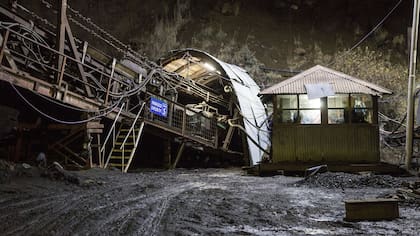 El interior de la mina de Río Turbio
