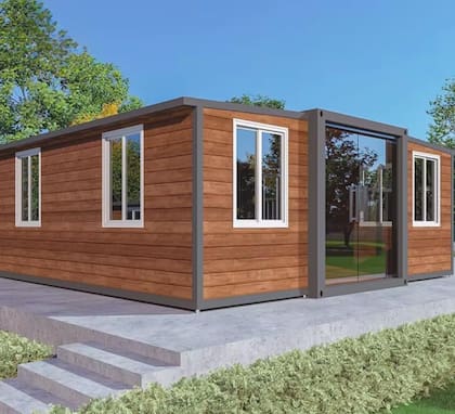 La mini casa cuenta con 2 dormitorios, baño completo, cocina y sala de estar