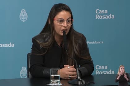 La ministra de las Mujeres, en la conferencia de prensa