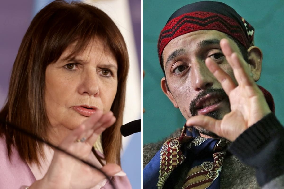La ministra de Seguridad, Patricia Bullrich, junto al líder Mapuche, Facundo Jones Huala