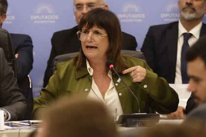 La ministra de seguridad Patricia Bullrich se presentó ante la comisión de presupuesto y hacienda en diputados