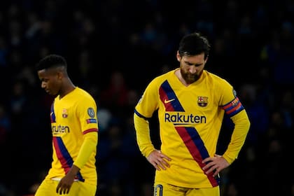 La mirada al piso de Messi en el San Paolo