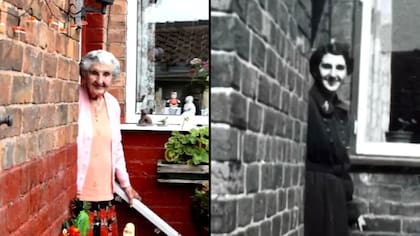 La misma foto y en el mismo lugar, la casa en la que vivió toda su vida