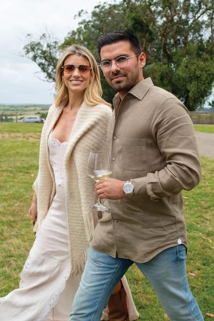 La modelo e influencer Angie Landaburu con su pareja, Augusto Marini, dueño de Cale Group.