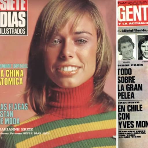 La modelo Marie Anne Erize, a quién hace referencia la canción "Disparue" de jean Pierre Mader, en las tapas de las revistas.