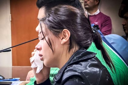 La modelo Martina Oliva, ex Miss Orán, tras escuchar el veredicto condenatorio