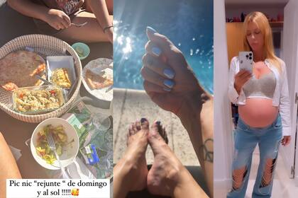 La modelo posteó su domingo de picnic y pileta