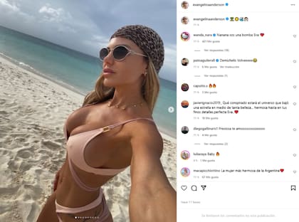 La modelo recibió elogios de sus seguidores y el comentario de Wanda Nara no pasó inadvertido (Foto: Instagram @evangelinaanderson)