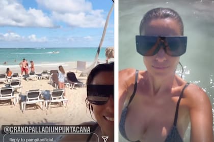 La modelo se filmó en la playa mientras disfruta de unos días a puro relax