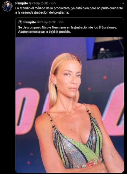 La modelo ya se encuentra en buen estado. Fuente: Twitter