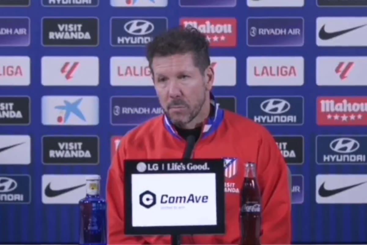 La molestia de Simeone con un periodista español antes del partido de Atlético de Madrid ante Mallorca