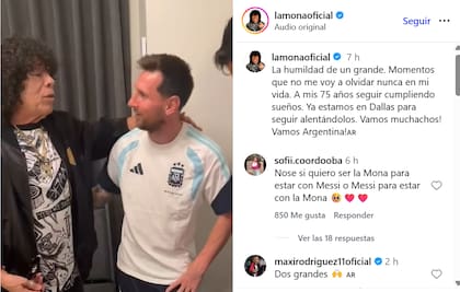 La Mona compartió el video del encuentro en sus redes sociales