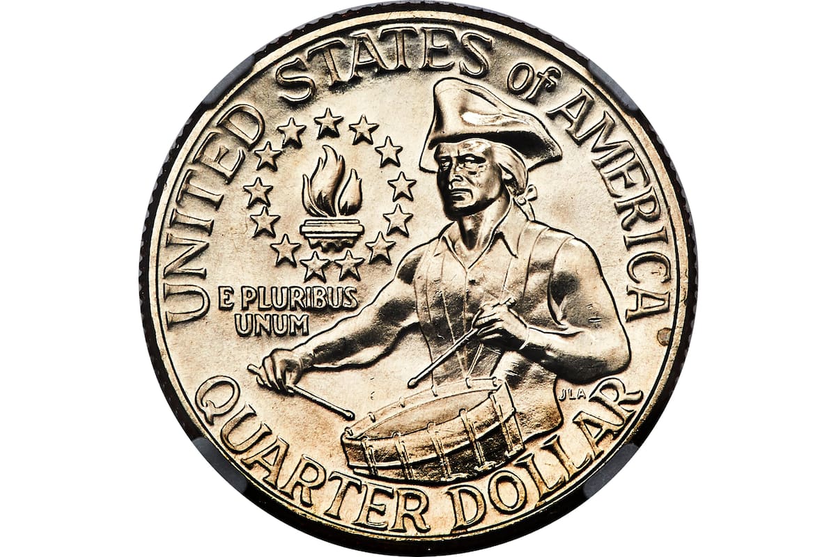 La moneda, actualmente en circulación, se lanzó para los 200 años de independencia de Estados Unidos