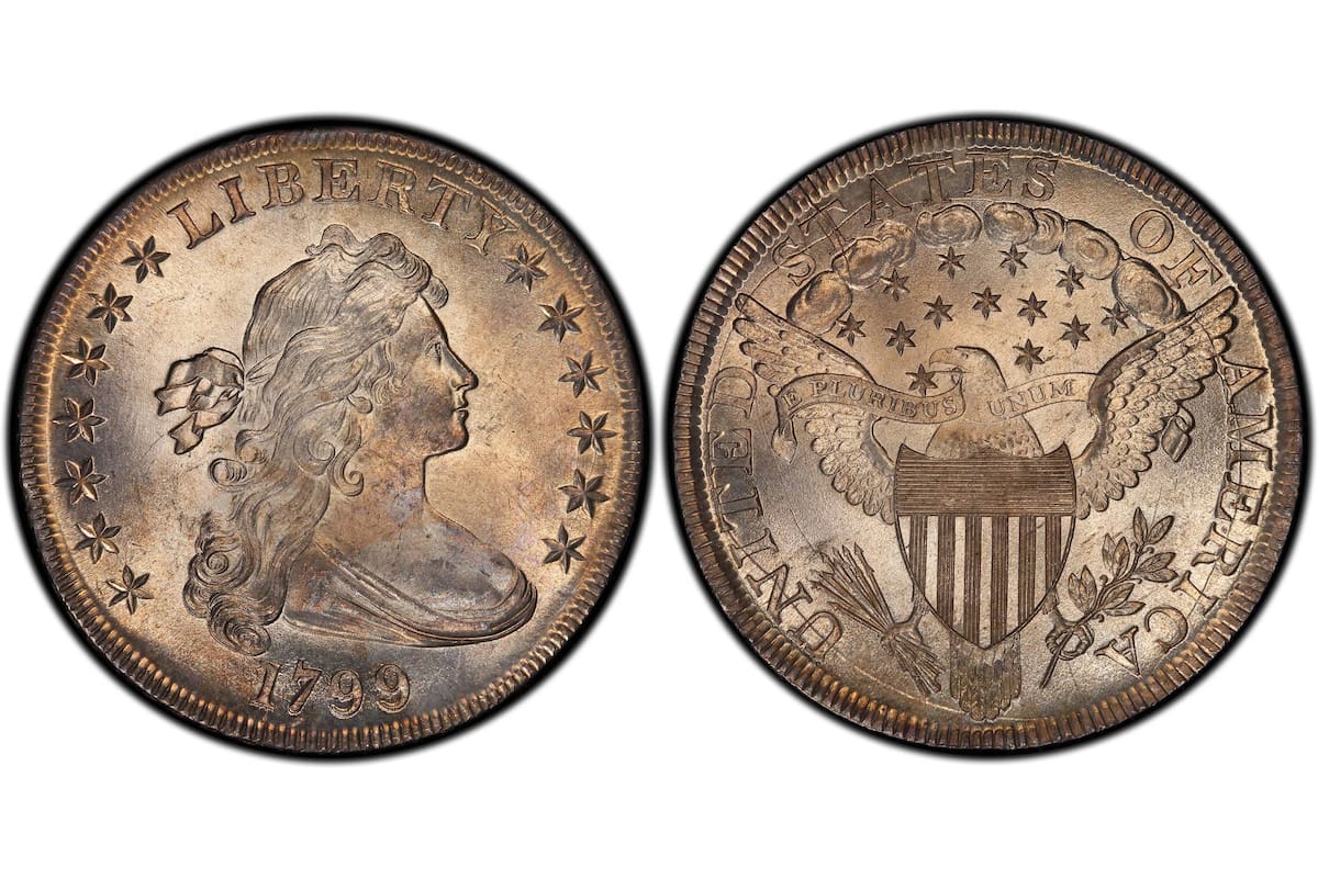 La moneda acuñada en 1799 en Filadelfia tiene características distintivas en su diseño que la convirtió en un objeto de colección