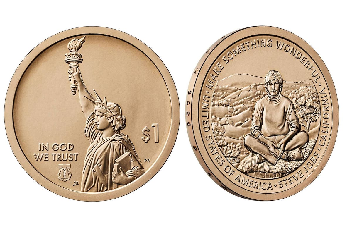 La moneda conmemorativa de US$ 1 en honor a Steve Jobs