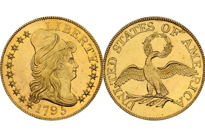 La moneda de 1795 es de las primeras piezas de oro producidas por la Casa de la Moneda de Estados Unidos