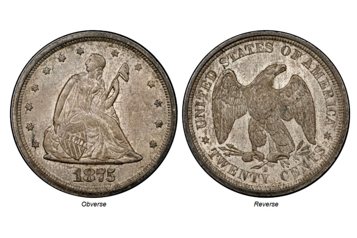 La moneda de 20 centavos de 1875-S multiplica su valor y se puede vender en hasta US$65.000