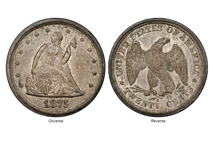 La moneda de 20 centavos de 1875-S multiplica su valor y se puede vender en hasta US$65.000