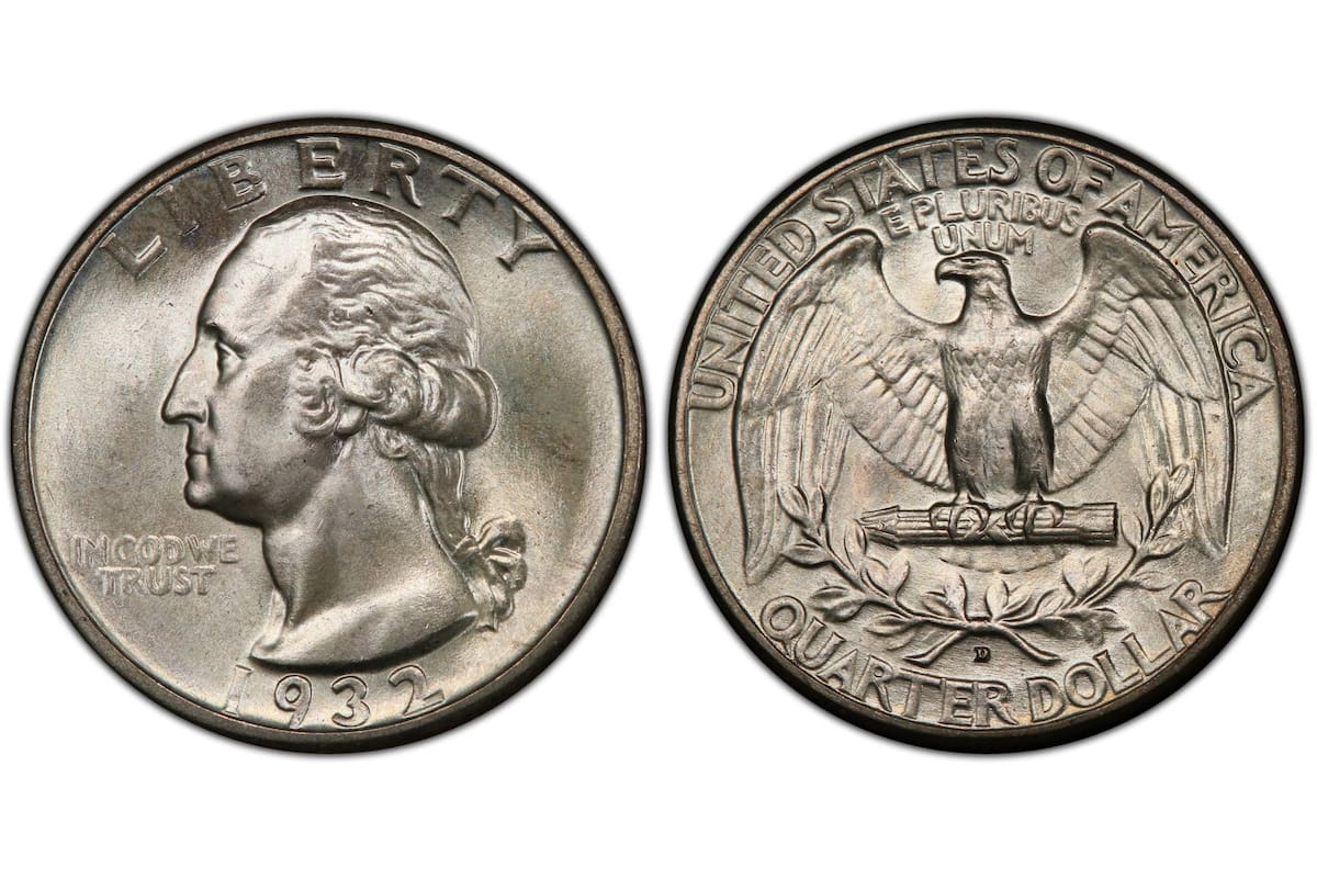 La moneda de 25 centavos con el busto de Washington de 1932 puede alcanzar valores elevados en el mercado de subasta