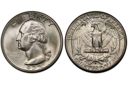La moneda de 25 centavos con el busto de Washington de 1932 puede alcanzar valores elevados en el mercado de subasta
