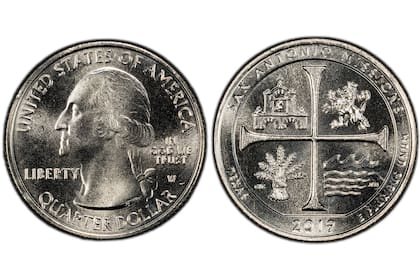 La moneda de 25 centavos “San Antonio Missions” de 2019 alcanzó los 75.000 dólares en una subasta