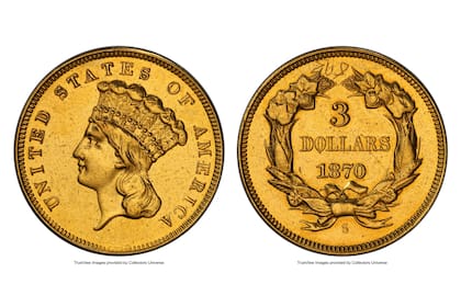 La moneda de tres dólares que llegó a valer más de cinco millones de dólares
